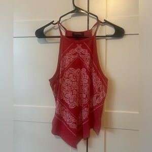 Rock & Roll Red Bandana Pattern Tank Top